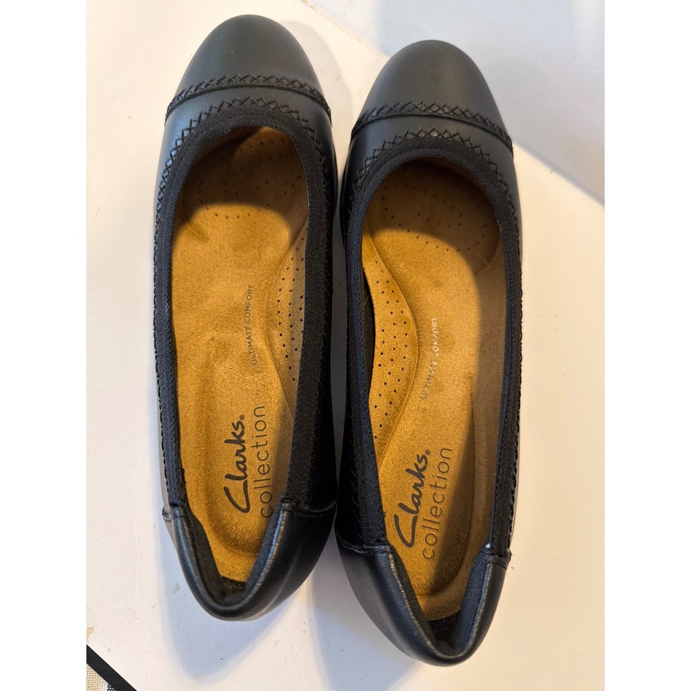 Clarks Collection Black Leather Ultimate Comfort womens 5 M